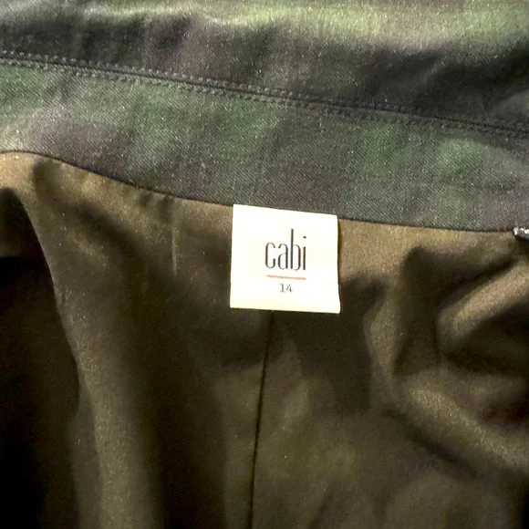 NWOT Cabi Tartan Jacket. Size 14. Green/blue tartan plaid. - Picture 8 of 10